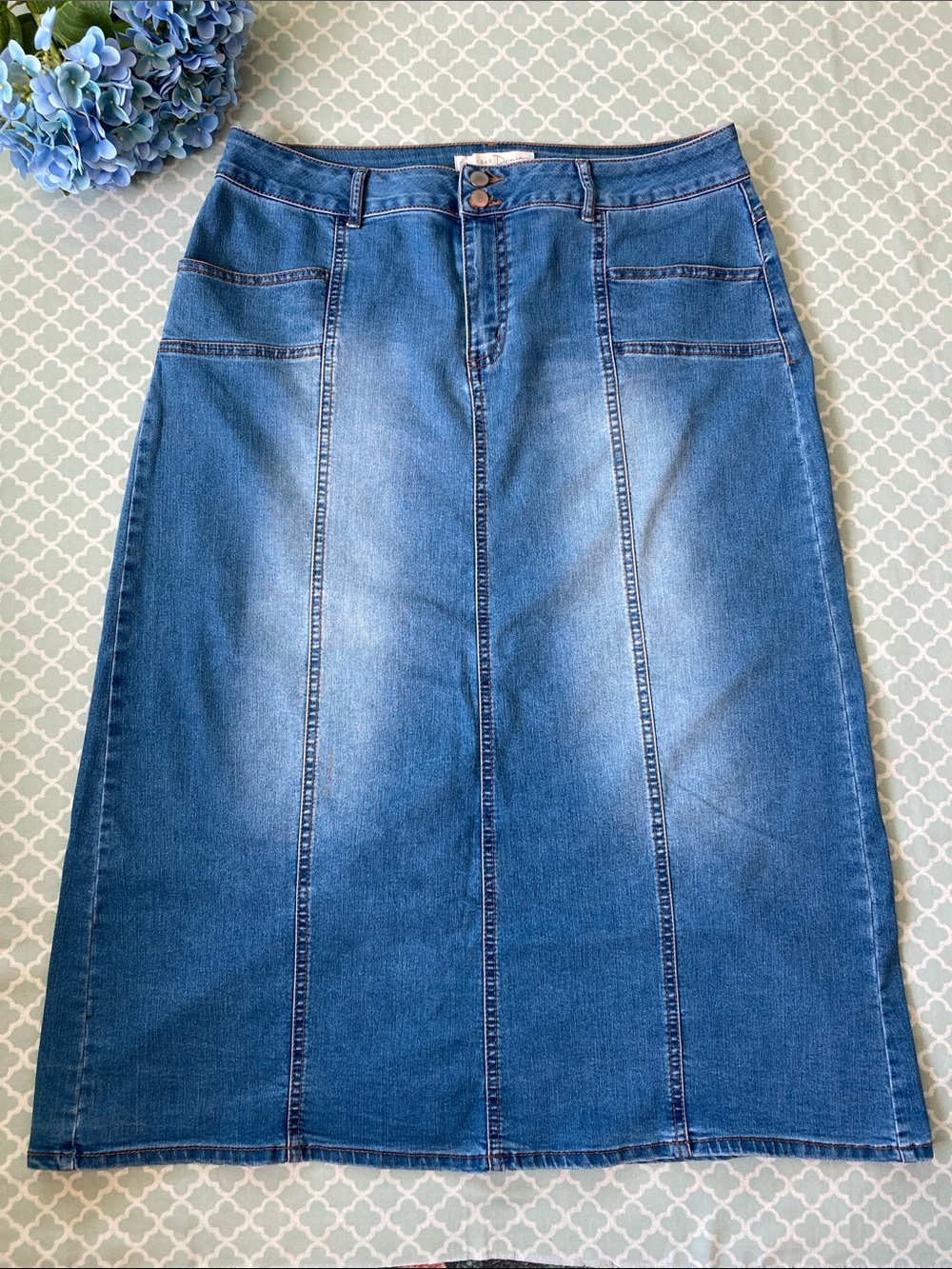 Cato Lightwash Denim Maxi Skirt 16W
